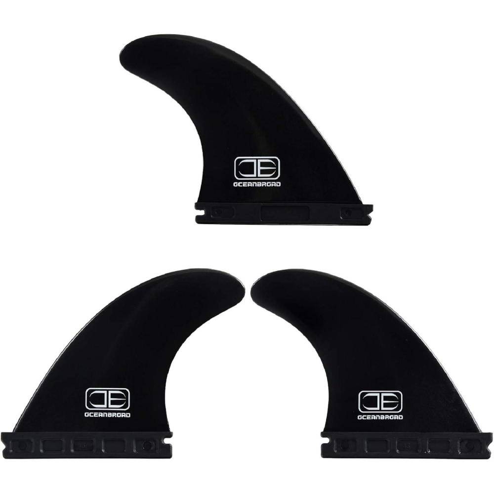imageOCEANBROAD Surfboard Fin Thruster 3 Fins for FCSBased FutureBased Fin Box with Screws Wax Comb KeyFuture 437