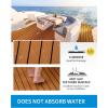 OCEANBROAD Boat Flooring EVA Foam Self-Adhesive 96”x45.6”/36”/28.8”/16.8” Faux Teak Marine Boat Decking Sheet for Jon Boats Yacht Floor(Brown with Black Lines)