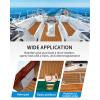 OCEANBROAD Boat Flooring EVA Foam Self-Adhesive 96”x45.6”/36”/28.8”/16.8” Faux Teak Marine Boat Decking Sheet for Jon Boats Yacht Floor(Brown with Black Lines(Borders))