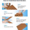 OCEANBROAD Boat Flooring EVA Foam Self-Adhesive 96”x45.6”/36”/28.8”/16.8” Faux Teak Marine Boat Decking Sheet for Jon Boats Yacht Floor(Brown with Black Lines(Borders))
