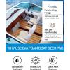 OCEANBROAD Boat Flooring EVA Foam Self-Adhesive 96”x45.6”/36”/28.8”/16.8” Faux Teak Marine Boat Decking Sheet for Jon Boats Yacht Floor(Camel Brown with Black Seam Lines)