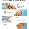 OCEANBROAD Boat Flooring EVA Foam Self-Adhesive 96”x45.6”/36”/28.8”/16.8” Faux Teak Marine Boat Decking Sheet for Jon Boats Yacht Floor(Camel Brown with Black Seam Lines(Borders))