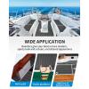 OCEANBROAD Boat Flooring EVA Foam Self-Adhesive 96”x45.6”/36”/28.8”/16.8” Faux Teak Marine Boat Decking Sheet for Jon Boats Yacht Floor(Dark Gray with Black Lines(Borders))
