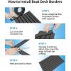 OCEANBROAD Boat Flooring EVA Foam Self-Adhesive 96”x45.6”/36”/28.8”/16.8” Faux Teak Marine Boat Decking Sheet for Jon Boats Yacht Floor(Dark Gray with Black Lines(Borders))