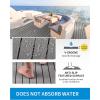 OCEANBROAD Boat Flooring EVA Foam Self-Adhesive 96”x45.6”/36”/28.8”/16.8” Faux Teak Marine Boat Decking Sheet for Jon Boats Yacht Floor(Gray with Black Lines(Borders))