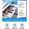 OCEANBROAD Boat Flooring EVA Foam Self-Adhesive 96”x45.6”/36”/28.8”/16.8” Faux Teak Marine Boat Decking Sheet for Jon Boats Yacht Floor(Gray with Blue Lines)