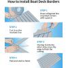 OCEANBROAD Boat Flooring EVA Foam Self-Adhesive 96”x45.6”/36”/28.8”/16.8” Faux Teak Marine Boat Decking Sheet for Jon Boats Yacht Floor(Gray with Blue Lines(Borders))