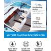 OCEANBROAD Boat Flooring EVA Foam Self-Adhesive 96”x45.6”/36”/28.8”/16.8” Faux Teak Marine Boat Decking Sheet for Jon Boats Yacht Floor(Gray with Red Lines)