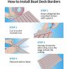 OCEANBROAD Boat Flooring EVA Foam Self-Adhesive 96”x45.6”/36”/28.8”/16.8” Faux Teak Marine Boat Decking Sheet for Jon Boats Yacht Floor(Gray with Red Lines(Borders))