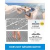 OCEANBROAD Boat Flooring EVA Foam Self-Adhesive 96”x45.6”/36”/28.8”/16.8” Faux Teak Marine Boat Decking Sheet for Jon Boats Yacht Floor(Gray with White Lines)