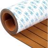 OCEANBROAD Boat Flooring EVA Foam Self-Adhesive 96”x45.6”/36”/28.8”/16.8” Faux Teak Marine Boat Decking Sheet for Jon Boats Yacht Floor(Brown with Black Lines)