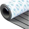 OCEANBROAD Boat Flooring EVA Foam Self-Adhesive 96”x45.6”/36”/28.8”/16.8” Faux Teak Marine Boat Decking Sheet for Jon Boats Yacht Floor(Gray with Black Lines)