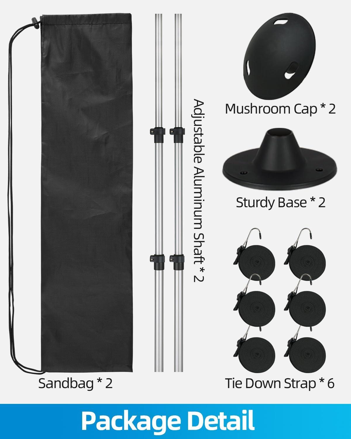 imageOCEANBROAD Boat Cover Support Poles Adjustable Telescoping Aluminum Universal Fit for Pontoon V Hull Jon Boats Waterproof Windproof Cover Support System with Straps 1 Pack2Pack