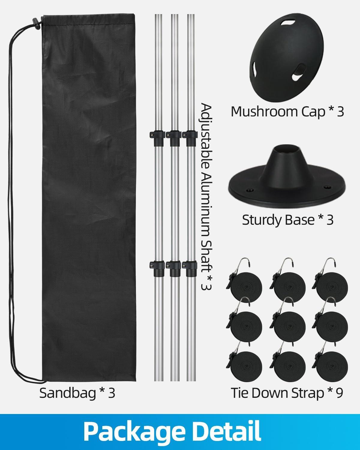 imageOCEANBROAD Boat Cover Support Poles Adjustable Telescoping Aluminum Universal Fit for Pontoon V Hull Jon Boats Waterproof Windproof Cover Support System with Straps 1 Pack3Pack