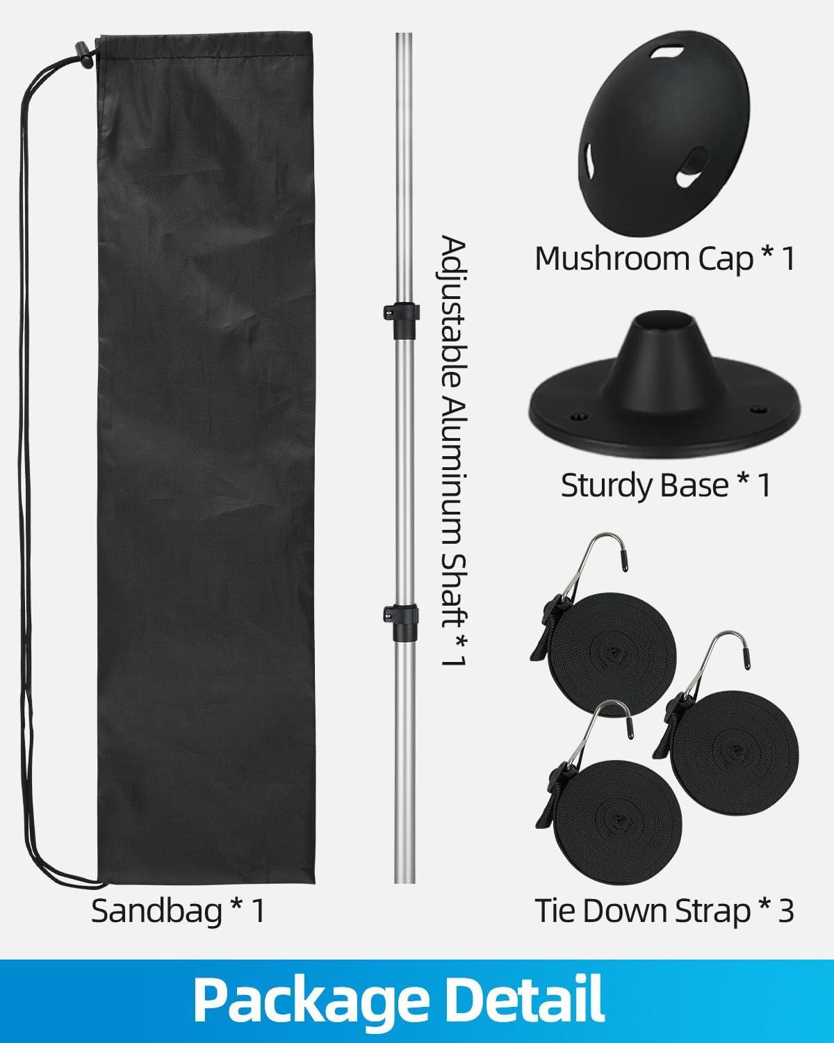 imageOCEANBROAD Boat Cover Support Poles Adjustable Telescoping Aluminum Universal Fit for Pontoon V Hull Jon Boats Waterproof Windproof Cover Support System with Straps 1 Pack1Pack