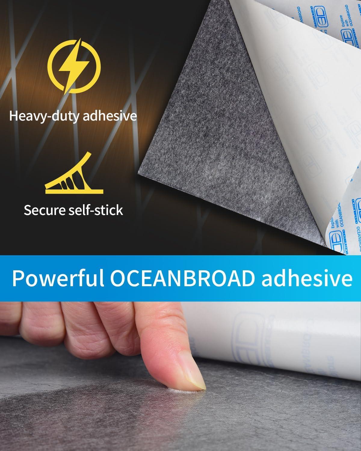imageOCEANBROAD Diamond Pattern Boat Flooring SelfAdhesive EVA Foam Marine Decking NonSlip Sheet for Boats 96x47 Brown with White Lines
