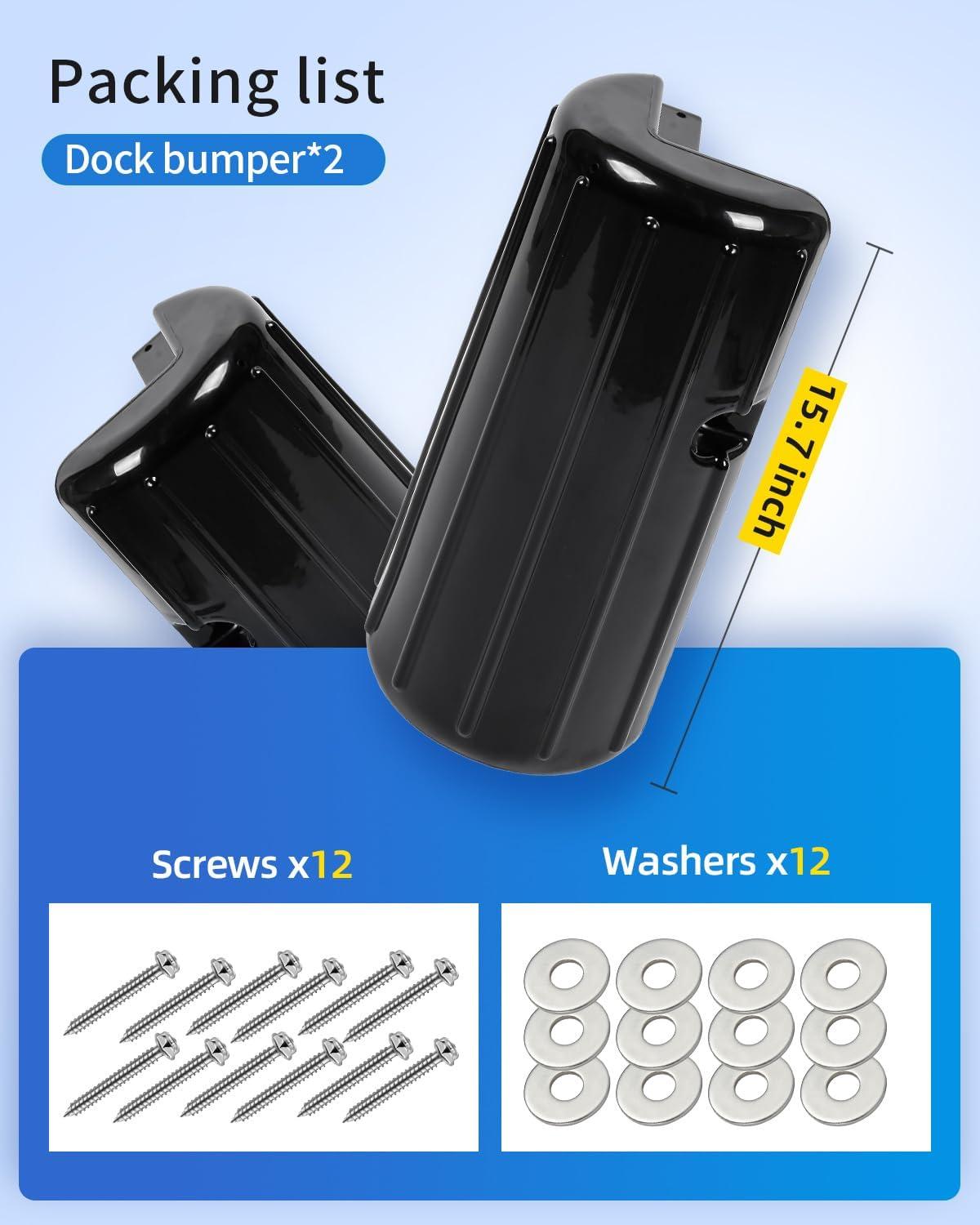 imageOCEANBROAD Dock Corner Bumpers HeavyDuty Marine Guard for Dock Corner amp Edge Protection UVResistant PVC with Stainless Steel Hardware Vertical Installation for Straight CornersBlack