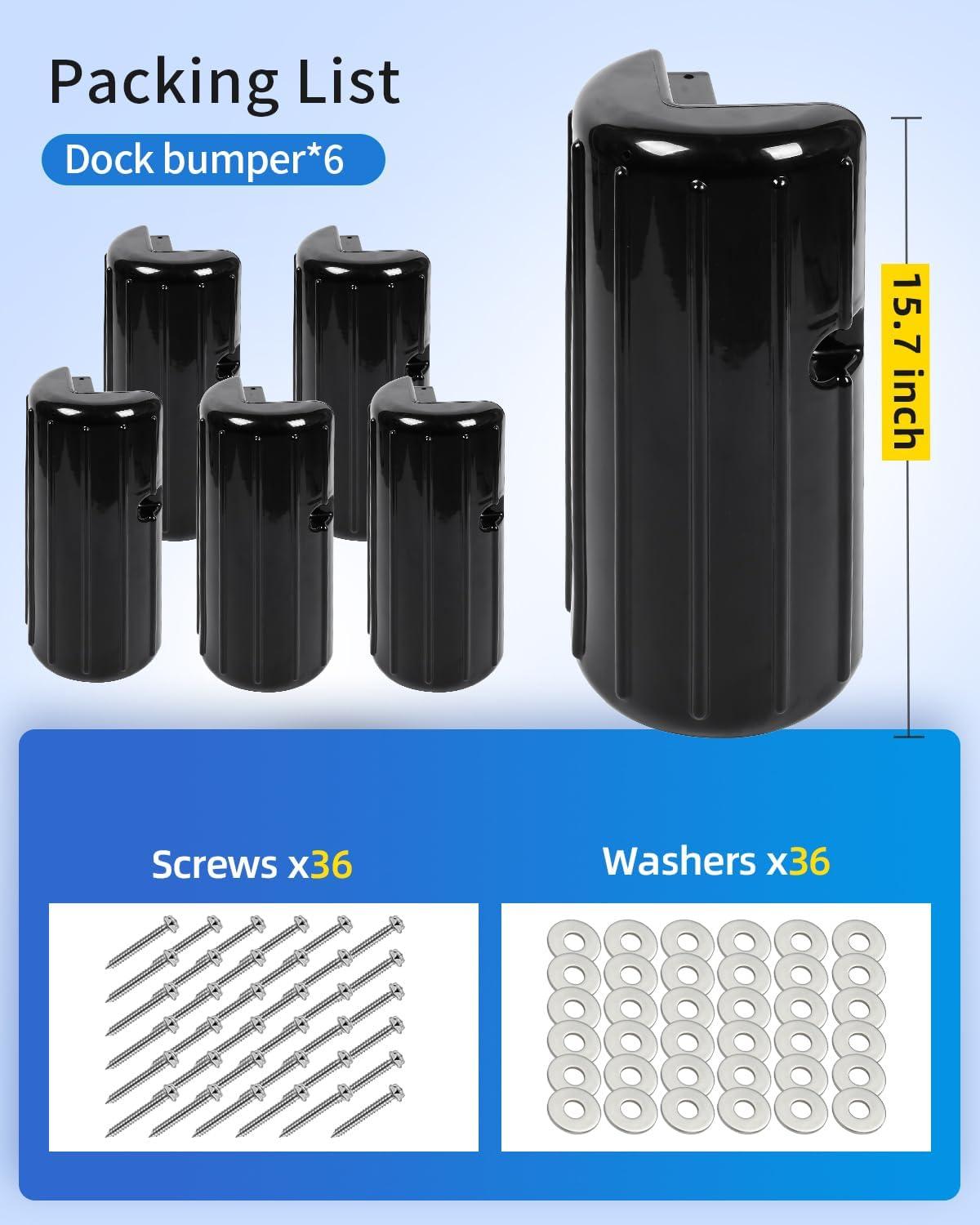 imageOCEANBROAD Dock Corner Bumpers HeavyDuty Marine Guard for Dock Corner amp Edge Protection UVResistant PVC with Stainless Steel Hardware Vertical Installation for Straight CornersBlack