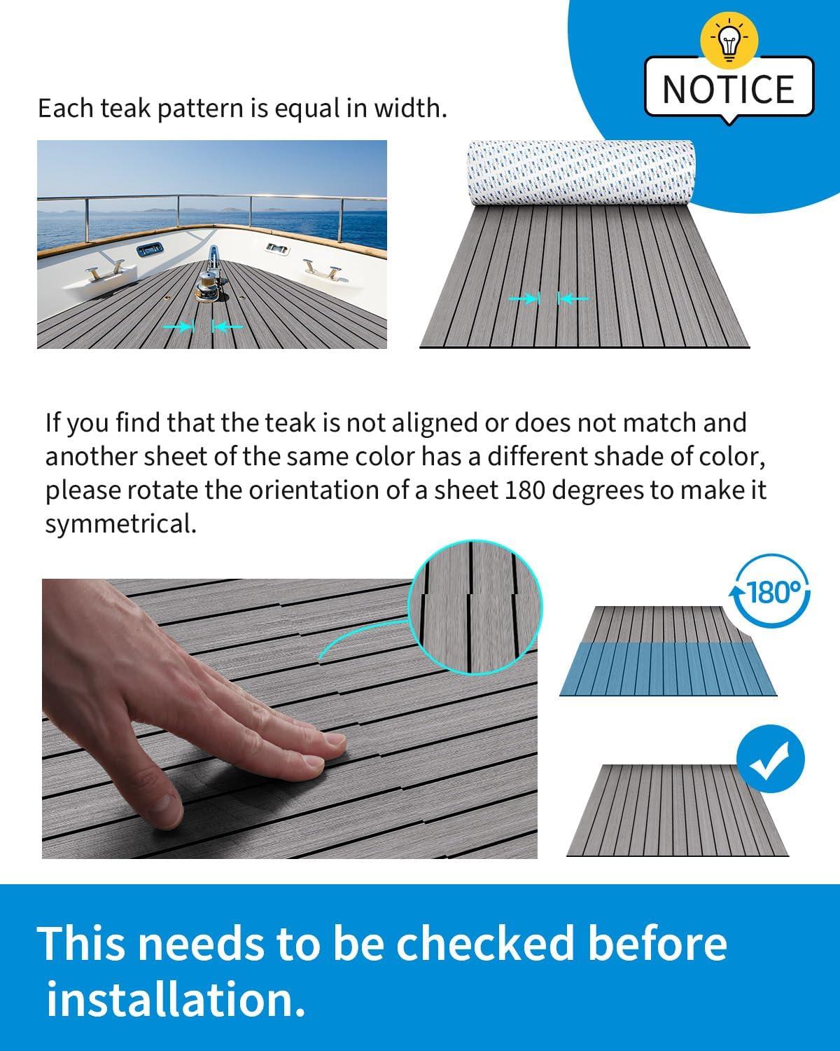 imageOCEANBROAD EVA Foam Boat Flooring 96x24 with 3M Adhesive Backing Marine SelfAdhesive Decking Faux Teak Sheet for Boats Swim Platform Helm Pad RV FloorCamel Brown with Black Seam LinesBorders