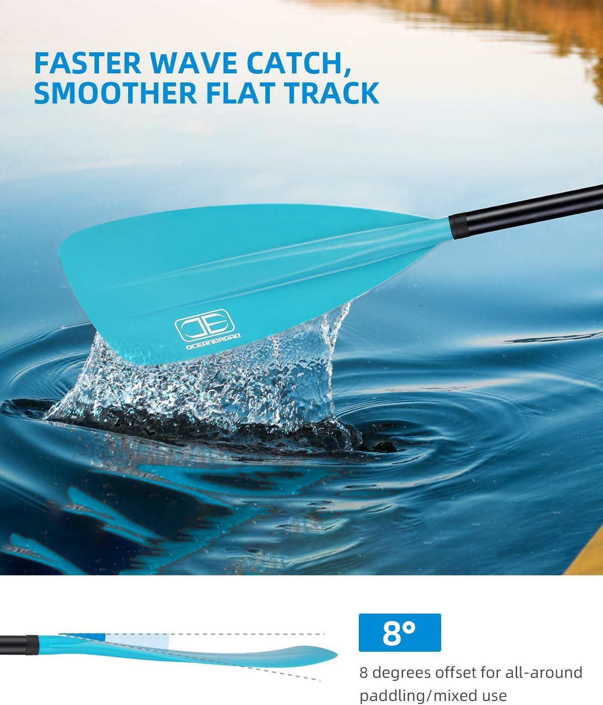imageOCEANBROAD SUP Paddle Adjustable StandUp Paddle for Paddleboard Kayak Adjustable Aluminum Alloy Shaft with Reinforced Nylon Blades3 pcsBlue