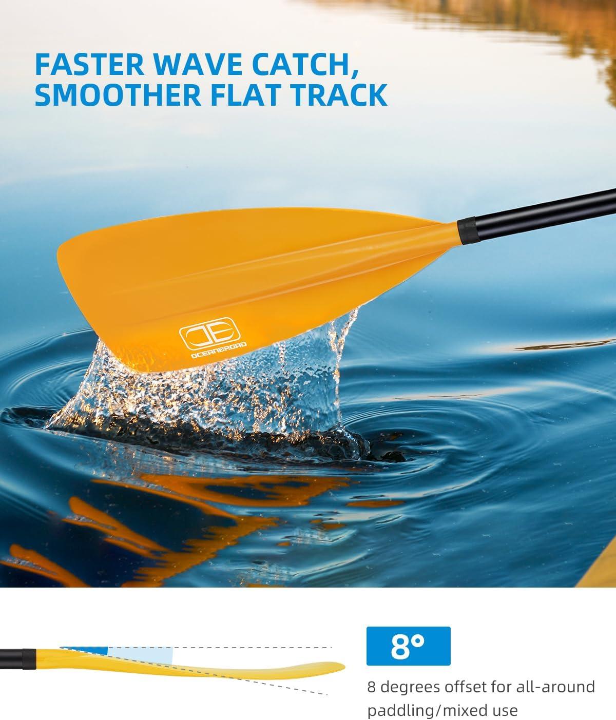 imageOCEANBROAD SUP Paddle Adjustable StandUp Paddle for Paddleboard Kayak Adjustable Aluminum Alloy Shaft with Reinforced Nylon Blades3 pcsOrange