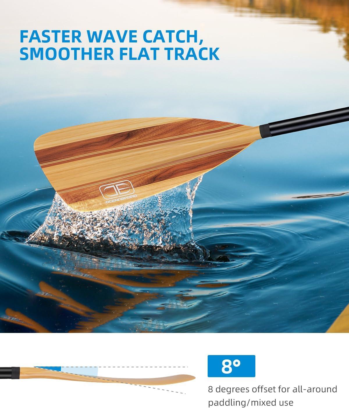 imageOCEANBROAD SUP Paddle Adjustable StandUp Paddle for Paddleboard Kayak Adjustable Aluminum Alloy Shaft with Reinforced Nylon Blades3 pcsWood Print
