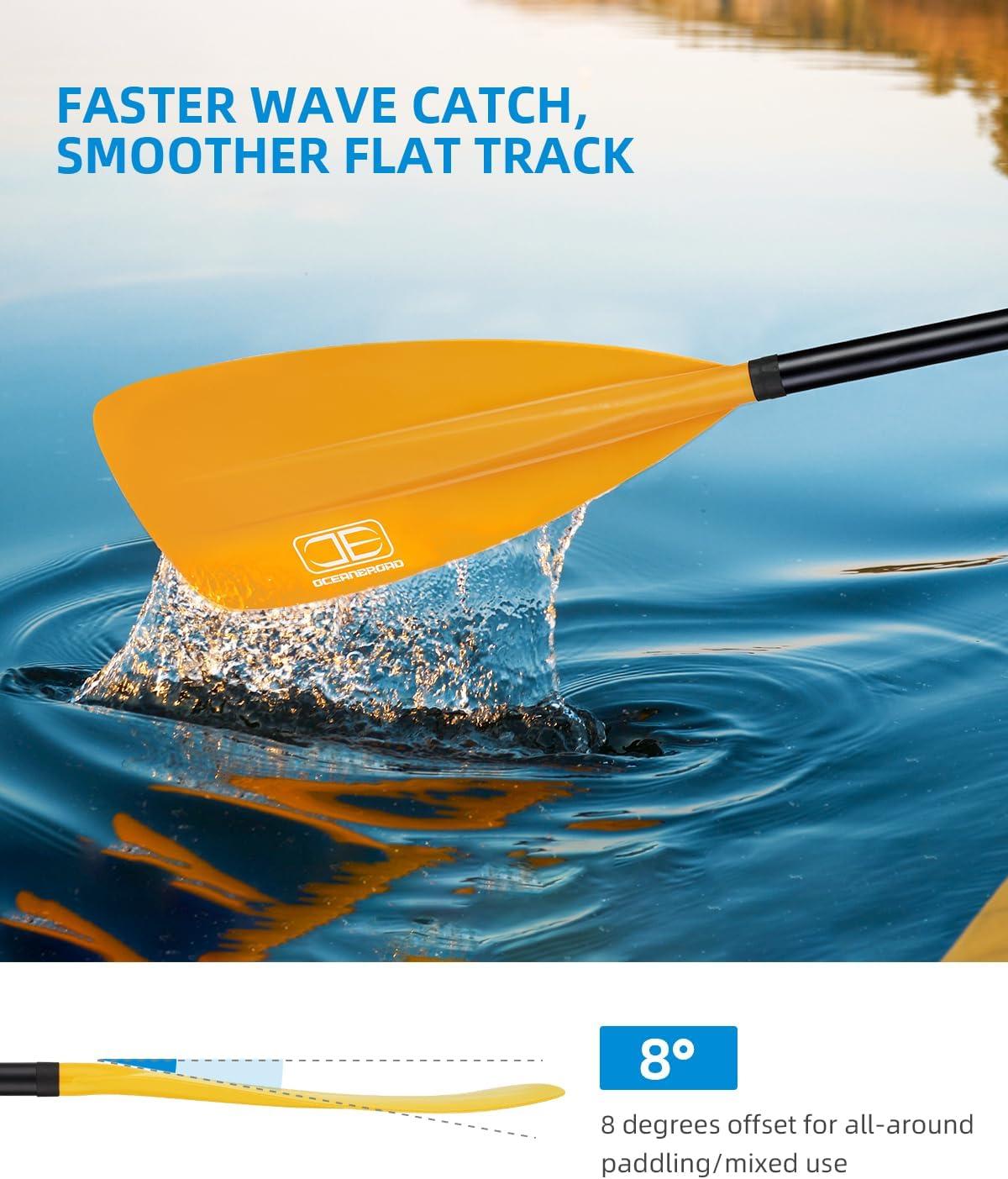 imageOCEANBROAD SUP Paddle Adjustable StandUp Paddle for Paddleboard Kayak Adjustable Aluminum Alloy Shaft with Reinforced Nylon Blades4 pcsOrange