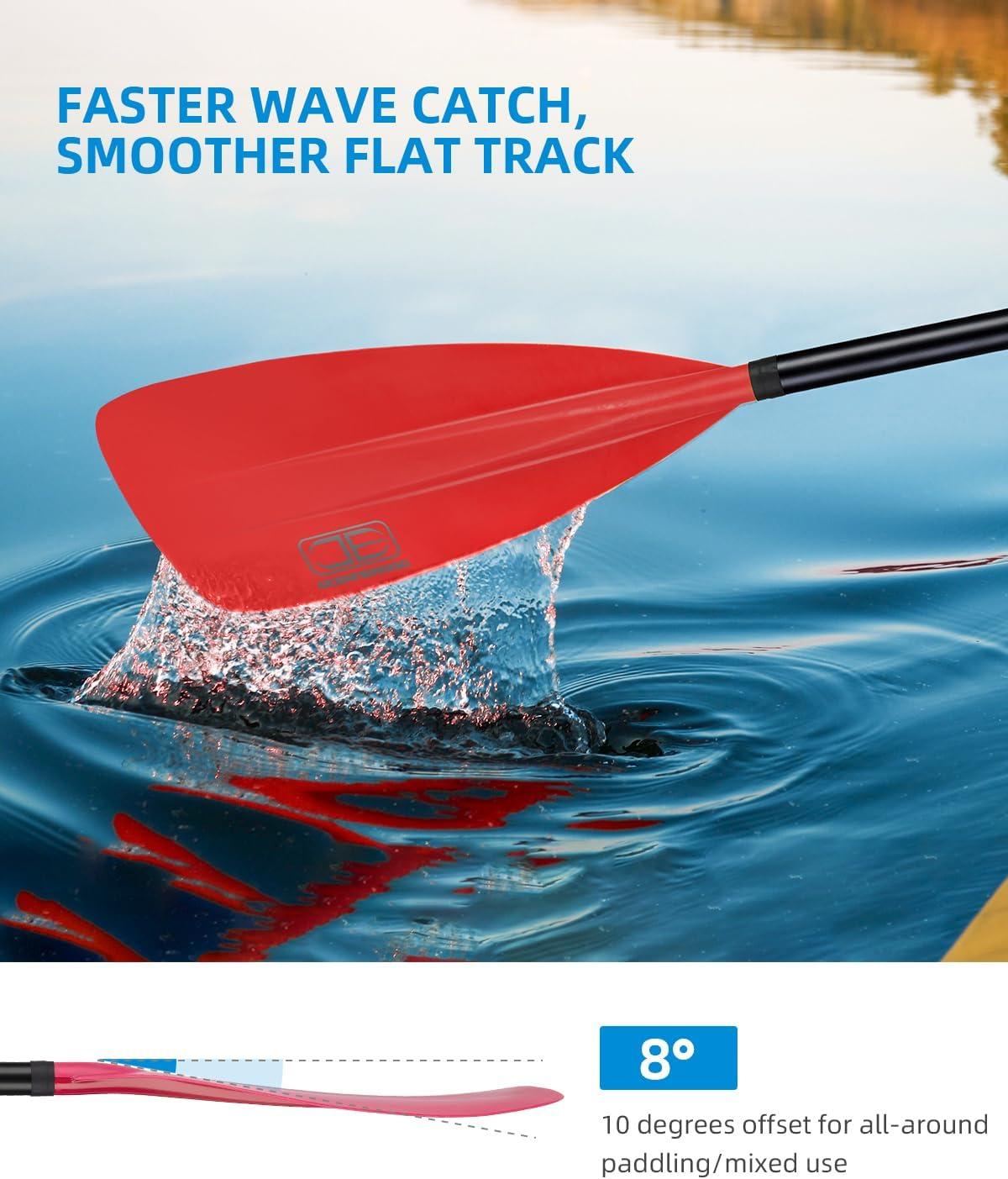 imageOCEANBROAD SUP Paddle Adjustable StandUp Paddle for Paddleboard Kayak Adjustable Aluminum Alloy Shaft with Reinforced Nylon Blades4 pcsRed