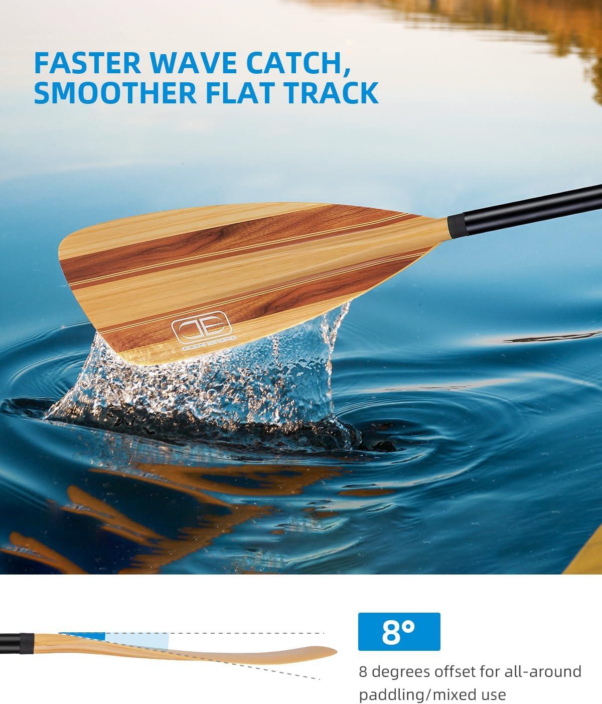 imageOCEANBROAD SUP Paddle Adjustable StandUp Paddle for Paddleboard Kayak Adjustable Aluminum Alloy Shaft with Reinforced Nylon Blades4 pcsWood Print