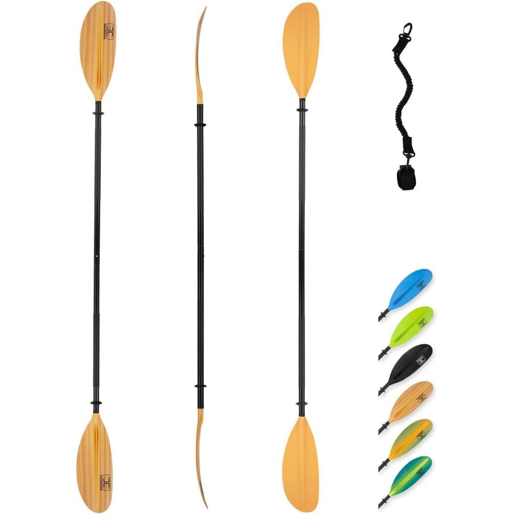 imageOCEANBROAD Kayak Paddle 86in218cm 905in230cm 95in241cm Alloy Shaft Kayaking Boating Canoeing Oar with Paddle LeashWood Print