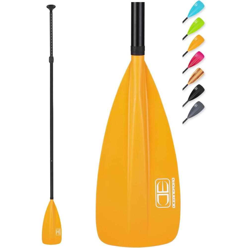 imageOCEANBROAD SUP Paddle  Adjustable StandUp Paddle for Paddleboard Kayak Adjustable Aluminum Alloy Shaft with Reinforced Nylon Blades3 pcsOrange