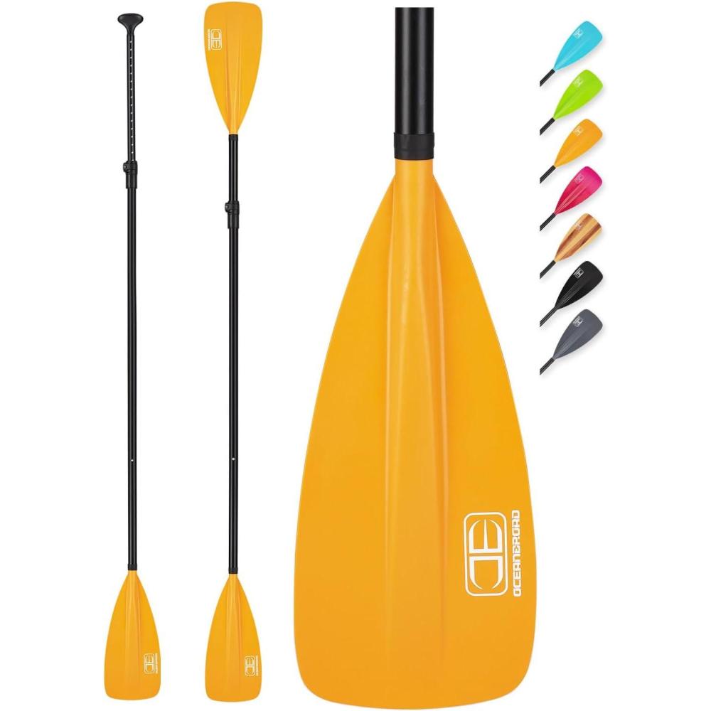 imageOCEANBROAD SUP Paddle Adjustable StandUp Paddle for Paddleboard Kayak Adjustable Aluminum Alloy Shaft with Reinforced Nylon Blades4 pcsOrange