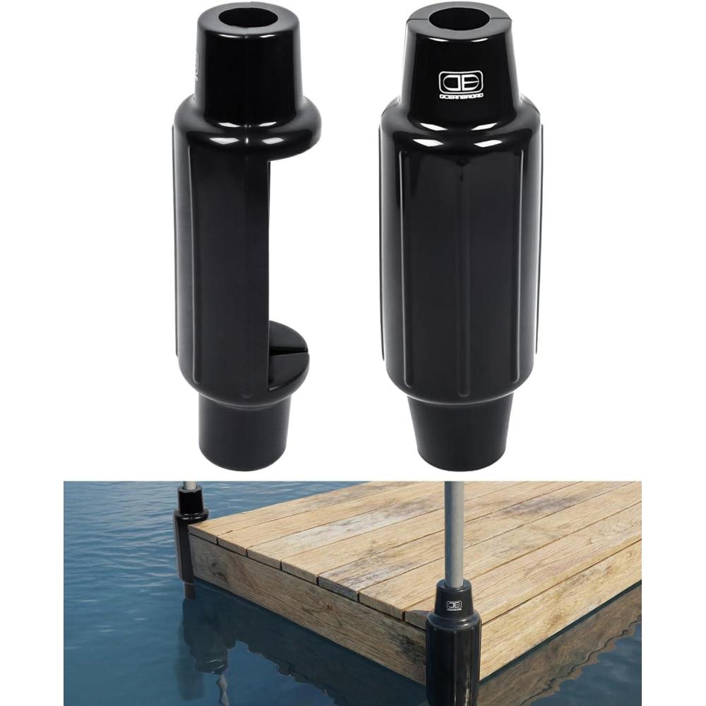imageOCEANBROAD SlideOn Post Dock Fender Bumpers 2 Pack SlipOver Dock Pipe amp Pole Guards 18 x 55 Inflatable Marine PVC Bumpers Vertical Protection for Boat Dock Legs Mounting Brackets amp Piling