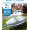 OCEANBROAD 1200D Boat Cover Waterproof for Bass, V-Hull, Tri-Hull, Fish, Runabout Bowrider Boats, Windproof Anti-UV Cover with Storage Bag, for 20-22ft x 102in, Gray
