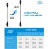 OCEANBROAD Adjustable Fishing Kayak Paddle – 94in/240cm-98in/250cm-102in/260cm Aluminum Alloy Shaft with Paddle Leash(Black)