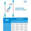 OCEANBROAD Adjustable Fishing Kayak Paddle – 94in/240cm-98in/250cm-102in/260cm Aluminum Alloy Shaft with Paddle Leash(Blue)