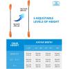 OCEANBROAD Adjustable Fishing Kayak Paddle – 94in/240cm-98in/250cm-102in/260cm Aluminum Alloy Shaft with Paddle Leash(Orange)