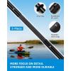 OCEANBROAD Adjustable Fishing Kayak Paddle – 94in/240cm-98in/250cm-102in/260cm Aluminum Alloy Shaft with Paddle Leash(Orange)