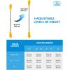 OCEANBROAD Adjustable Fishing Kayak Paddle – 94in/240cm-98in/250cm-102in/260cm Aluminum Alloy Shaft with Paddle Leash(Yellow)