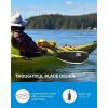 OCEANBROAD Adjustable Fishing Kayak Paddle – 94in/240cm-98in/250cm-102in/260cm Aluminum Alloy Shaft with Paddle Leash(Yellow)