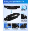 OCEANBROAD Boat Fenders 4 Pack, Inflatable Ribbed Boat Bumpers for Docking with 4 Ropes, Pump & Needles, PVC Fenders, Reinforced Dual Eyelets for Vertical/Horizontal Hanging, UV Resistant(Black)