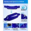 OCEANBROAD Boat Fenders 4 Pack, Inflatable Ribbed Boat Bumpers for Docking with 4 Ropes, Pump & Needles, PVC Fenders, Reinforced Dual Eyelets for Vertical/Horizontal Hanging, UV Resistant(Blue)