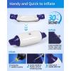 OCEANBROAD Boat Fenders 4 Pack, Inflatable Ribbed Boat Bumpers for Docking with 4 Ropes, Pump & Needles, PVC Fenders, Reinforced Dual Eyelets for Vertical/Horizontal Hanging, UV Resistant(Blue&White)