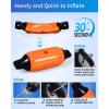 OCEANBROAD Boat Fenders 4 Pack, Inflatable Ribbed Boat Bumpers for Docking with 4 Ropes, Pump & Needles, PVC Fenders, Reinforced Dual Eyelets for Vertical/Horizontal Hanging, UV Resistant(Black&Orange)