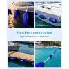 OCEANBROAD Boat Fenders 4 Pack, Inflatable Ribbed Boat Bumpers for Docking with 4 Ropes, Pump & Needles, PVC Fenders, Reinforced Dual Eyelets for Vertical/Horizontal Hanging, UV Resistant(Blue)