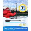 OCEANBROAD Canoe Paddle, Adjustable from 4’3”to 5’3”/130cm to 160cm Aluminum Shaft with Plastic Blade for Canoeing Boating Kayaking, 3-Piece Floatable Oar(Black)