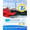 OCEANBROAD Canoe Paddle, Adjustable from 4’3”to 5’3”/130cm to 160cm Aluminum Shaft with Plastic Blade for Canoeing Boating Kayaking, 3-Piece Floatable Oar(Blue)