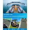 OCEANBROAD Diamond Pattern Boat Flooring Self-Adhesive EVA Foam Marine Decking Non-Slip Sheet for Boats, 96”x47” Dark Gray with Mint Green Lines
