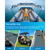 OCEANBROAD Diamond Pattern Boat Flooring Self-Adhesive EVA Foam Marine Decking Non-Slip Sheet for Boats(Dark Gray with Blue Lines)