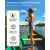 OCEANBROAD Diamond Pattern Boat Flooring Self-Adhesive EVA Foam Marine Decking Non-Slip Sheet for Boats(Dark Gray with Blue Lines)